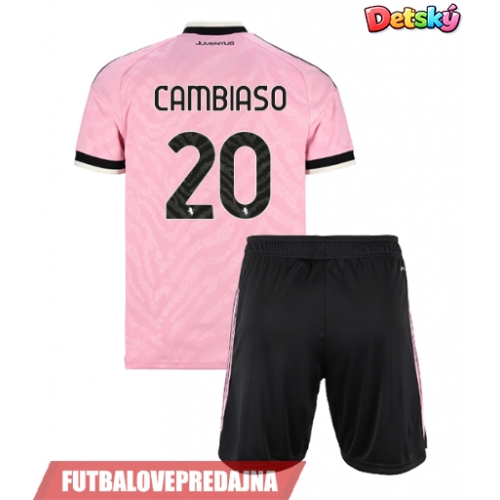 Lacne Dětský Futbalové dres Juventus Andrea Cambiaso #20 2026-27 Krátky Rukáv - Preč (+ trenírky)